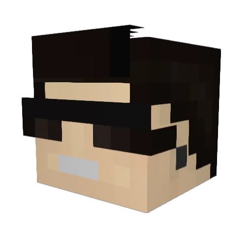 Sarkue Minecraft avatar head, 3D render