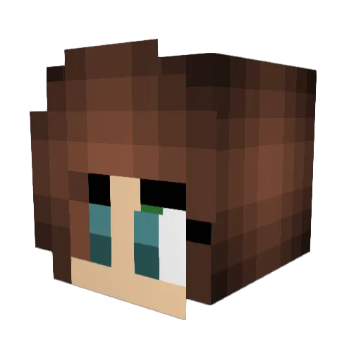 Sarlexia Minecraft avatar head, 3D render