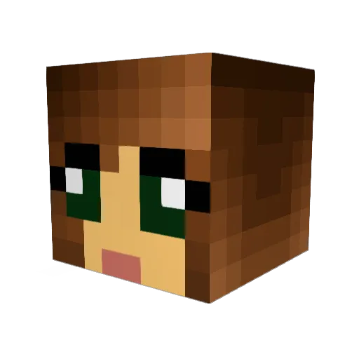 Sarotty Minecraft avatar head, 3D render