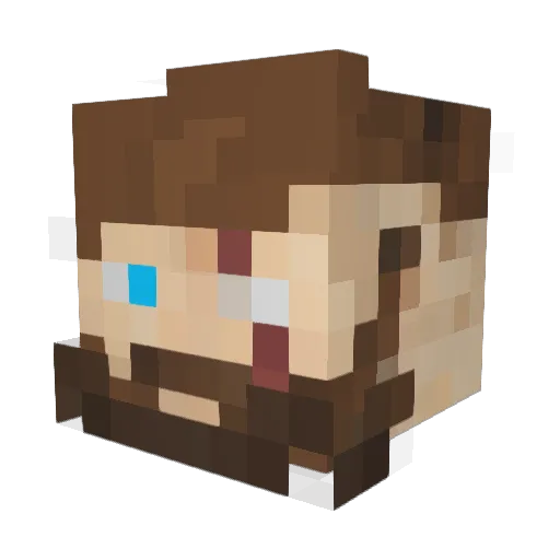 SarpBK Minecraft avatar head, 3D render