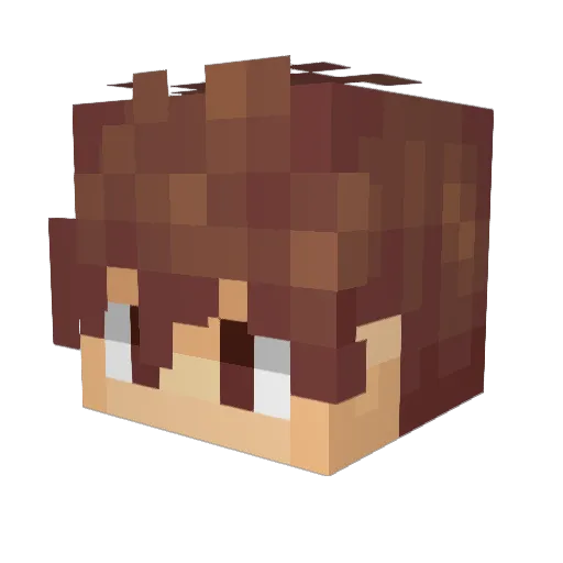Saruancia Minecraft avatar head, 3D render