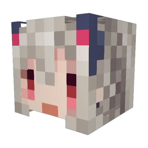 Saruei Minecraft avatar head, 3D render