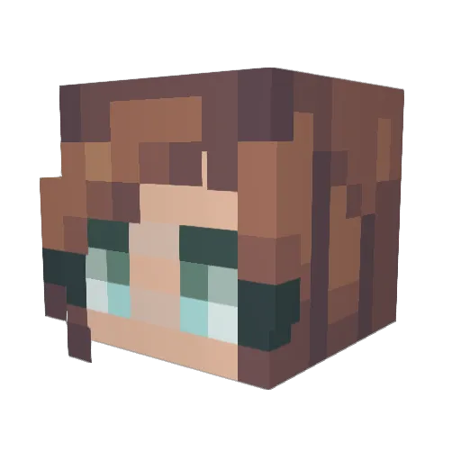 Sarxz Minecraft avatar head, 3D render