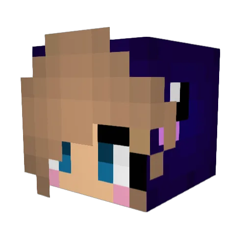 SasAnaO Minecraft avatar head, 3D render