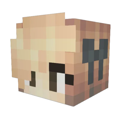 Sasame_Hime Minecraft avatar head, 3D render