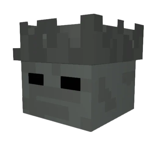 Sasful Minecraft avatar head, 3D render