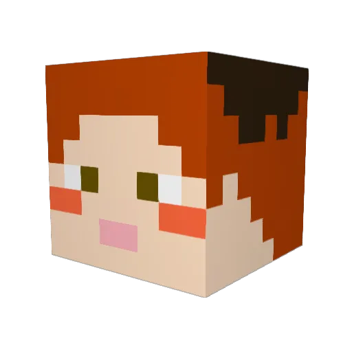 Sasha69420 Minecraft avatar head, 3D render