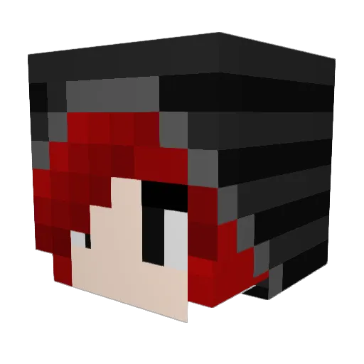 Sashaphernelia Minecraft avatar head, 3D render