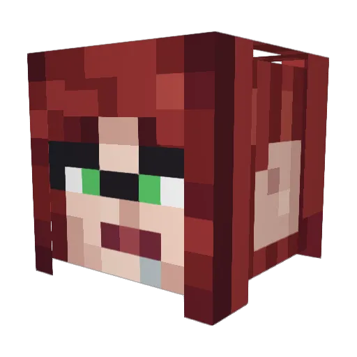 Sasirre Minecraft avatar head, 3D render