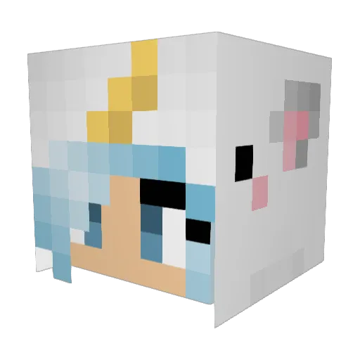 Saska77 Minecraft avatar head, 3D render