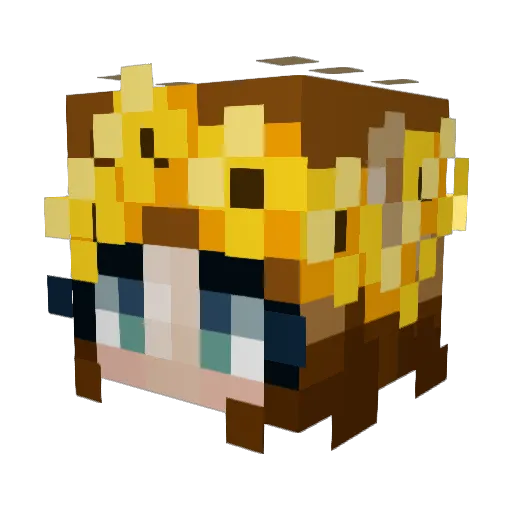 Saskarr Minecraft avatar head, 3D render
