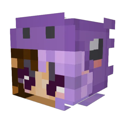 Saskiya Minecraft avatar head, 3D render