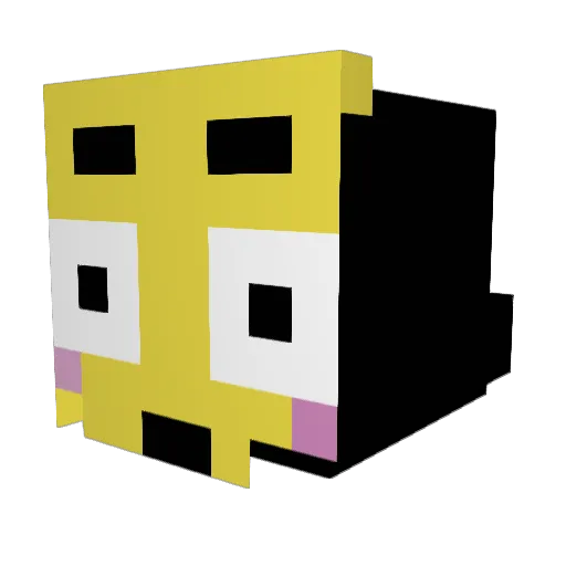 Sasoura Minecraft avatar head, 3D render