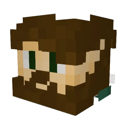 Sassaki Minecraft avatar head, 3D render