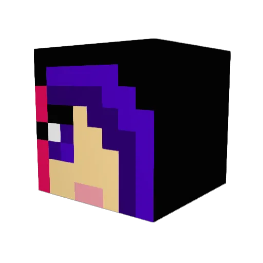 Sassiface Minecraft avatar head, 3D render