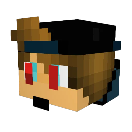 SassouChan Minecraft avatar head, 3D render