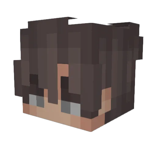 Sassyyu Minecraft avatar head, 3D render