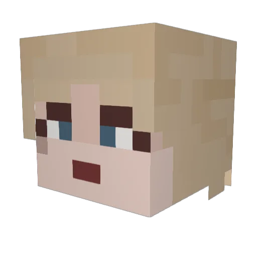 Sastere Minecraft avatar head, 3D render