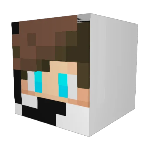 Sasufit Minecraft avatar head, 3D render