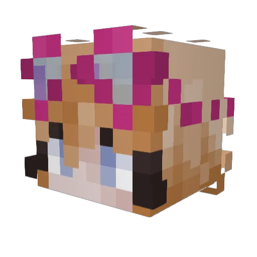 Sasuhke Minecraft avatar head, 3D render