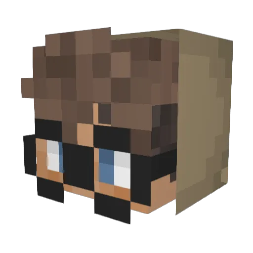 Sasukeyyyyy Minecraft avatar head, 3D render