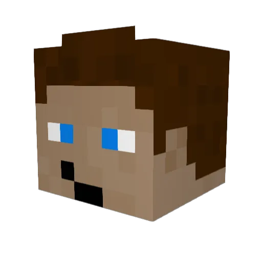 Sasumaro Minecraft avatar head, 3D render