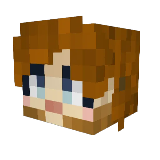 Sasumotu Minecraft avatar head, 3D render