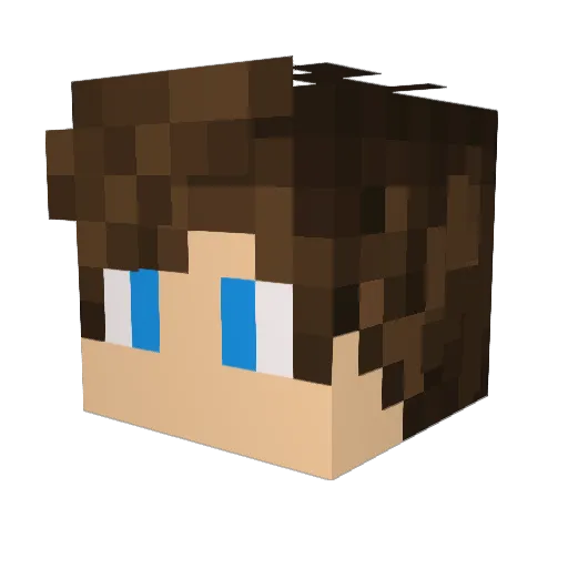 Sataniich Minecraft avatar head, 3D render