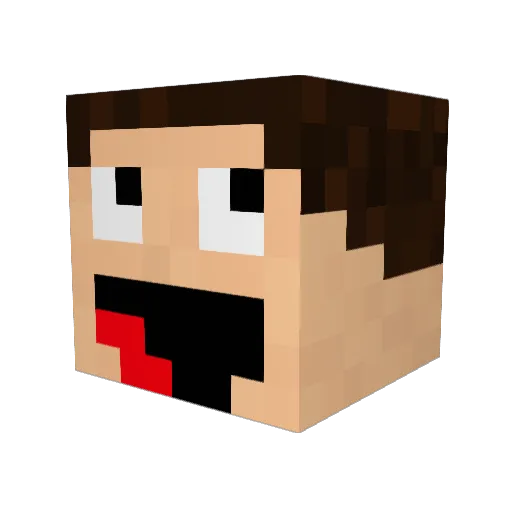 Sategus Minecraft avatar head, 3D render