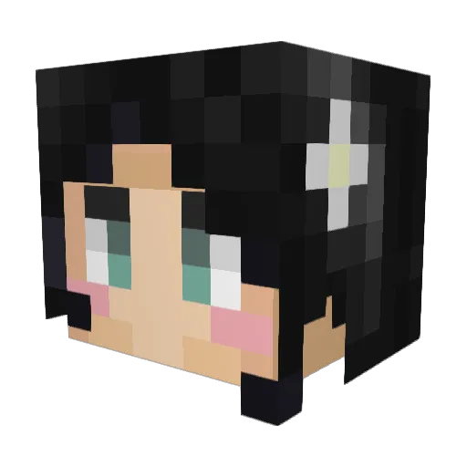 Saten_Ruiko Minecraft avatar head, 3D render