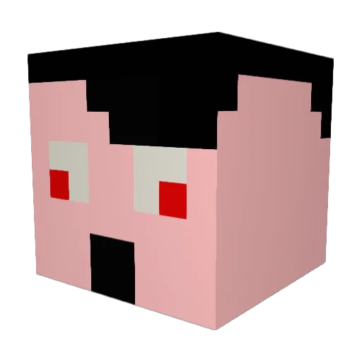 Saterxes Minecraft avatar head, 3D render