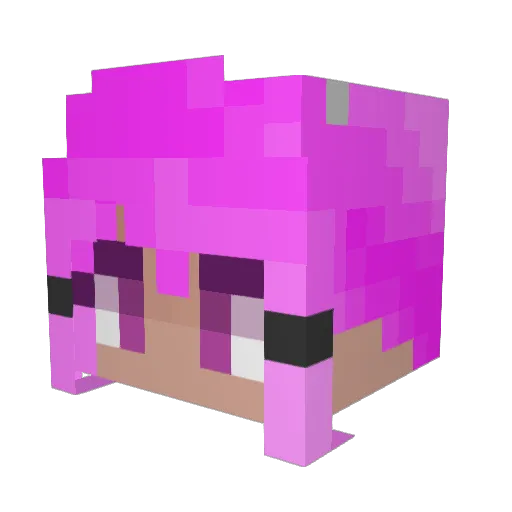 Sathanie Minecraft avatar head, 3D render
