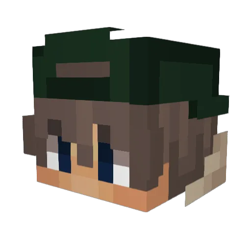 Satinique Minecraft avatar head, 3D render