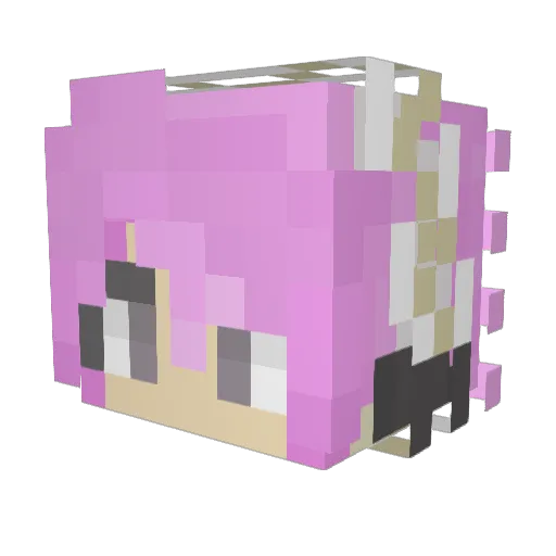 Satiran Minecraft avatar head, 3D render