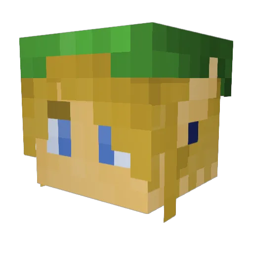 Sato10 Minecraft avatar head, 3D render