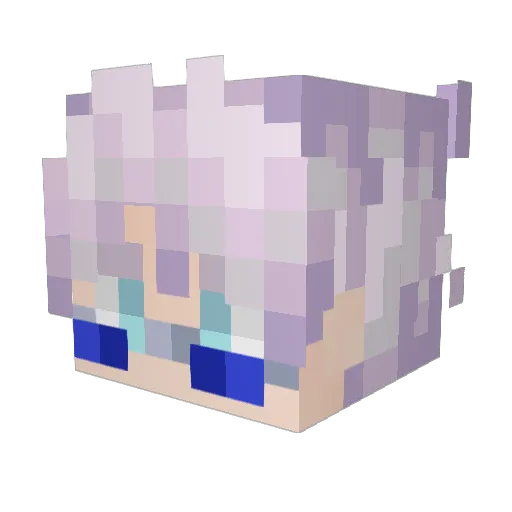 SatoPoMonsterku Minecraft avatar head, 3D render