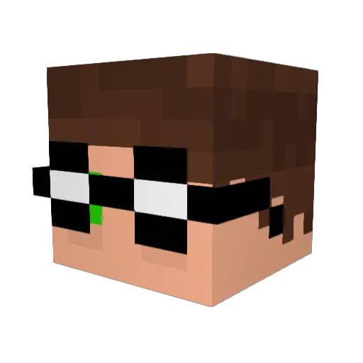Sato_Stealth Minecraft avatar head, 3D render