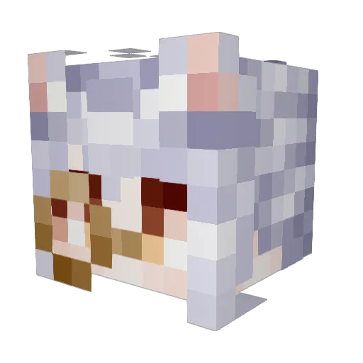 SatoriSaya Minecraft avatar head, 3D render