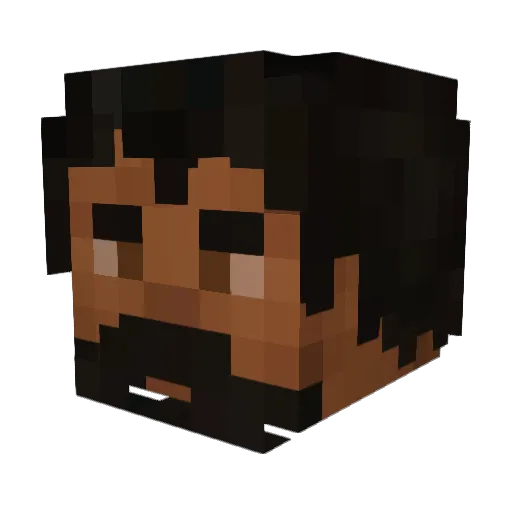 Satoshisco Minecraft avatar head, 3D render