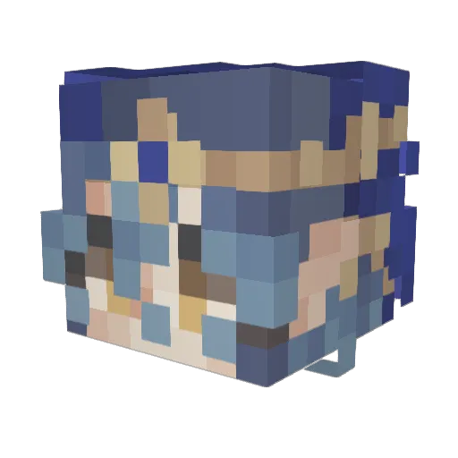 Satou17 Minecraft avatar head, 3D render
