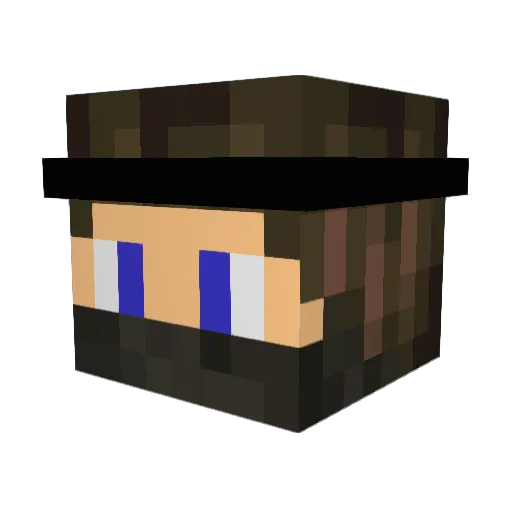 Satou_ Minecraft avatar head, 3D render