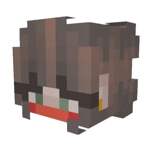 Satsueimama Minecraft avatar head, 3D render