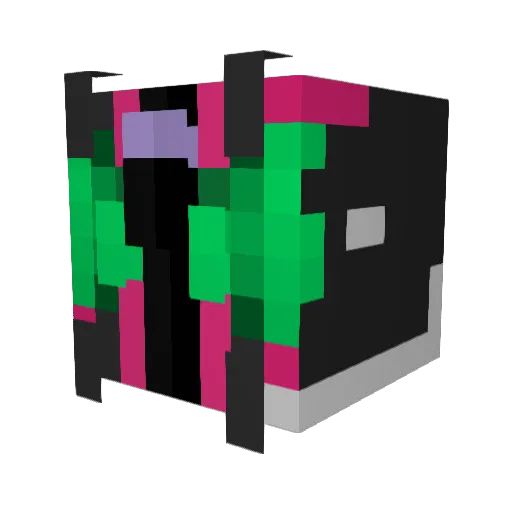SaturRed Minecraft avatar head, 3D render
