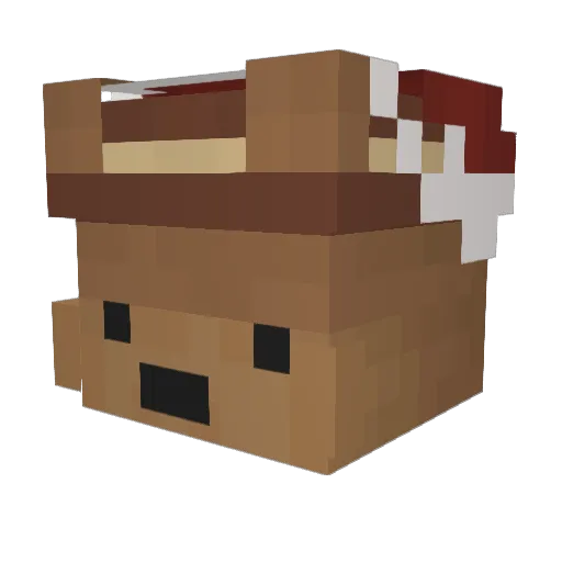 Saturated Minecraft avatar head, 3D render