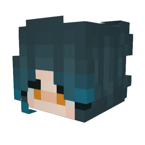 Saturhe Minecraft avatar head, 3D render
