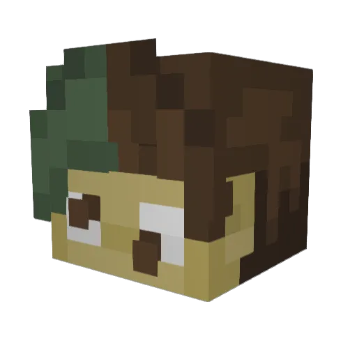 Saturmn Minecraft avatar head, 3D render