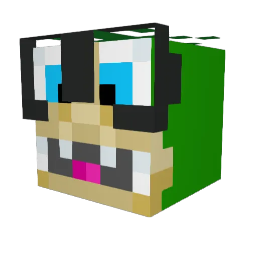SaturnlordMC Minecraft avatar head, 3D render