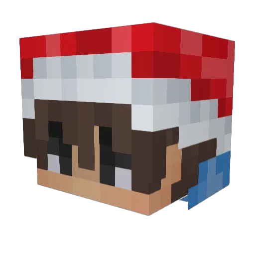 Satyrek Minecraft avatar head, 3D render