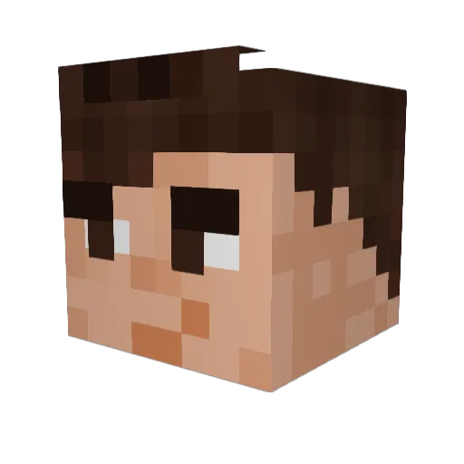 Saubine Minecraft avatar head, 3D render