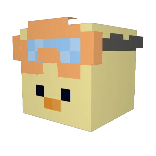 Saubluu Minecraft avatar head, 3D render
